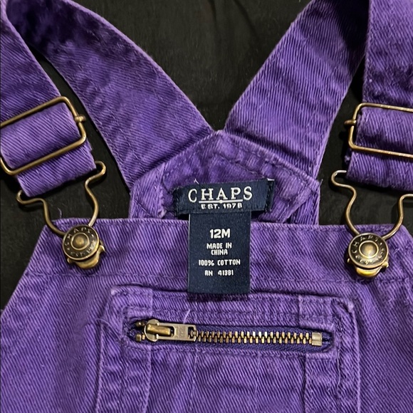 Chaps Purple Overall Dress, Size 12 Months - Picture 3 of 3
